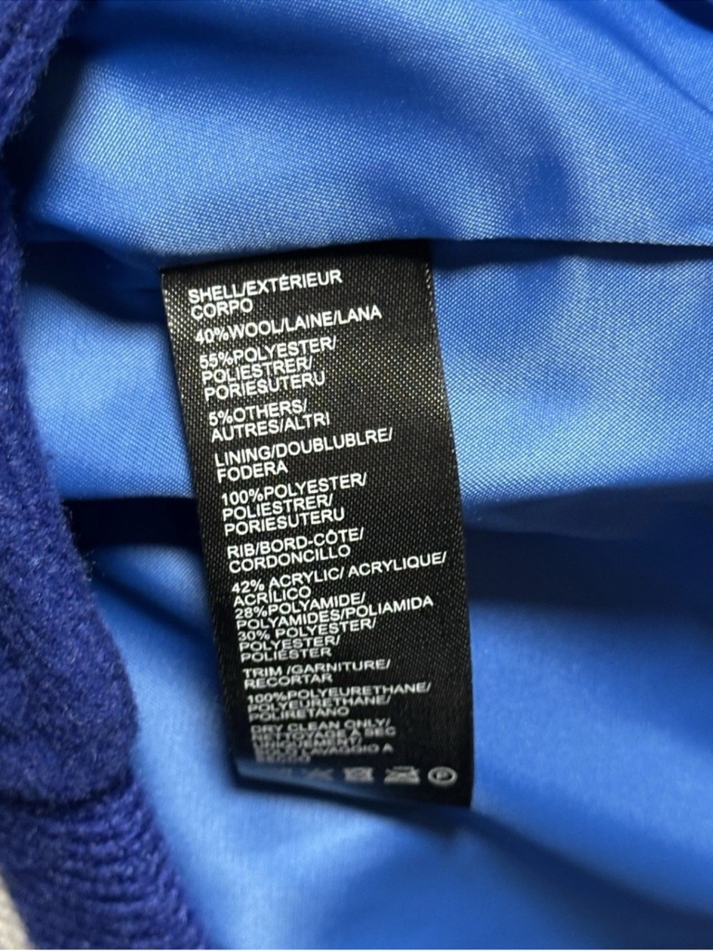 Hudson Varsity Jacket Men’s Sz M Medium Royal Blue Pockets Wool HM-110F4 - Picture 4 of 5
